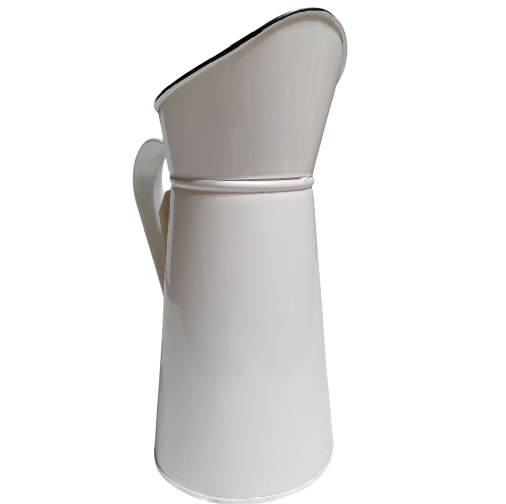 Fiddle + Fern white enamel pitcher